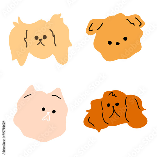 Vector Illustration of 4  Playful Dog Breeds - Cute Design
