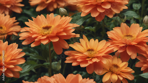orange chrysanthemum flowers