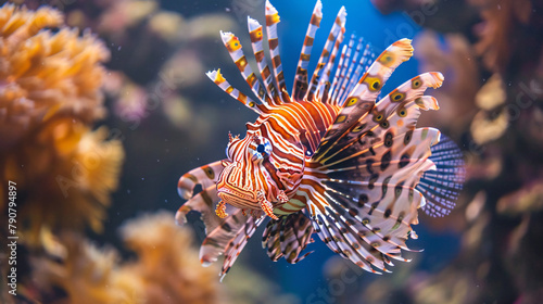 Beautiful lionfish in the water photo