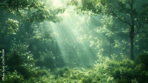 Mystical Morning in the Enchanted Forest, generative ai