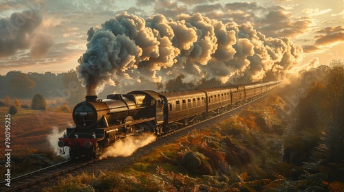 Vintage Steam Train Adventure, generative ai