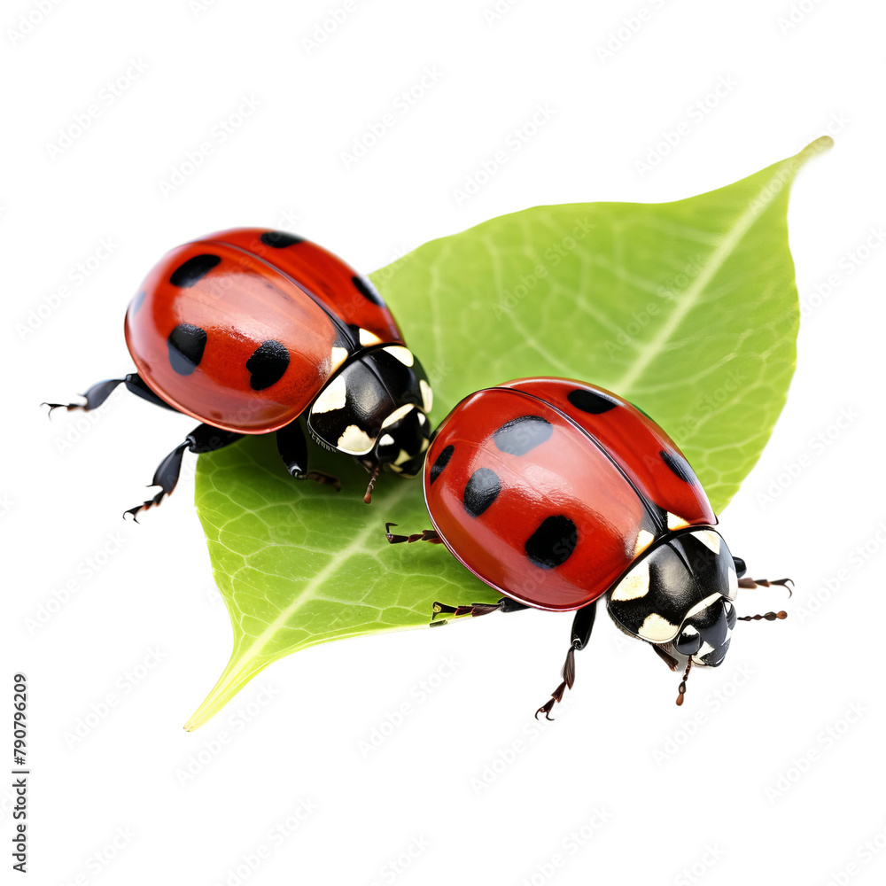 Amazing Ladybug Visitors Isolated On White Background Amazing Ladybug Visitors Isolated On White Background