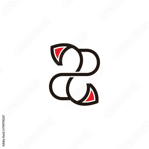 number 2 22 simple linked colorful logo vector photo