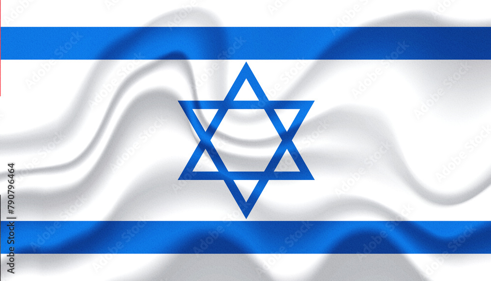 Israel national flag in the wind illustration image Israel national flag in the wind illustration image