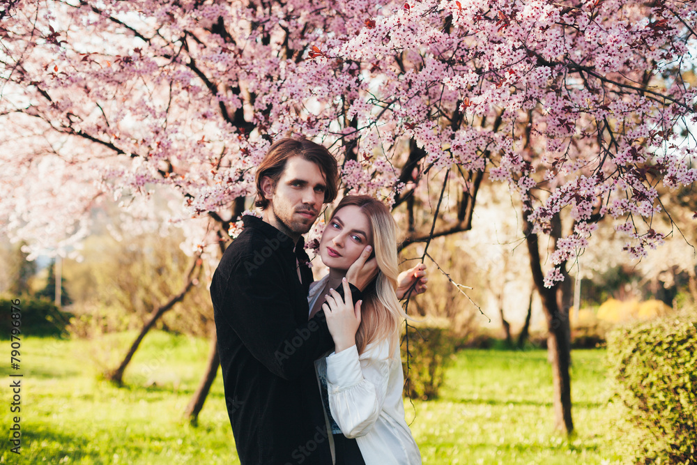 lovers in the spring garden