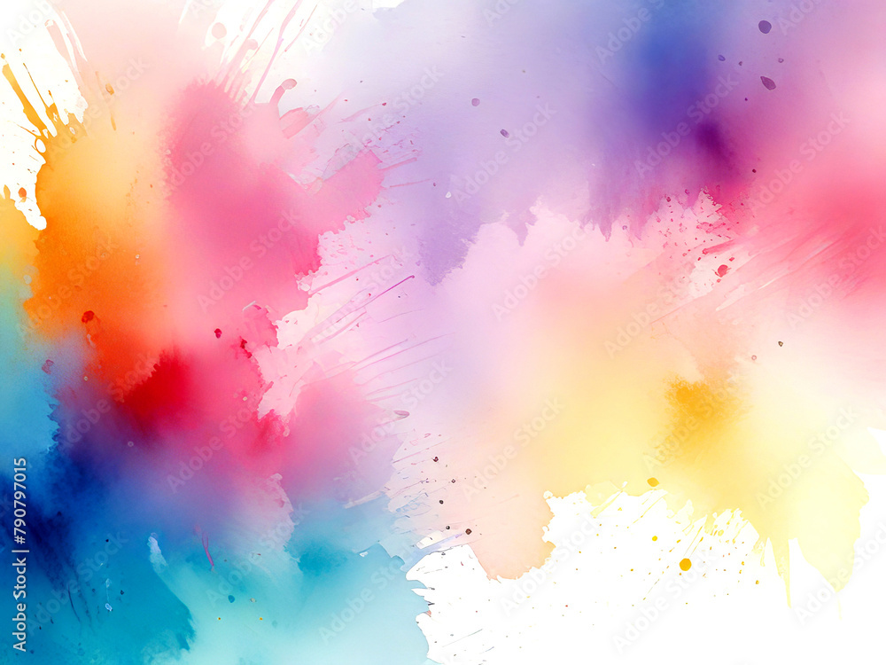 Fototapeta premium illustration of background with watercolor paints with splashes and smudges, textured paper, pattern