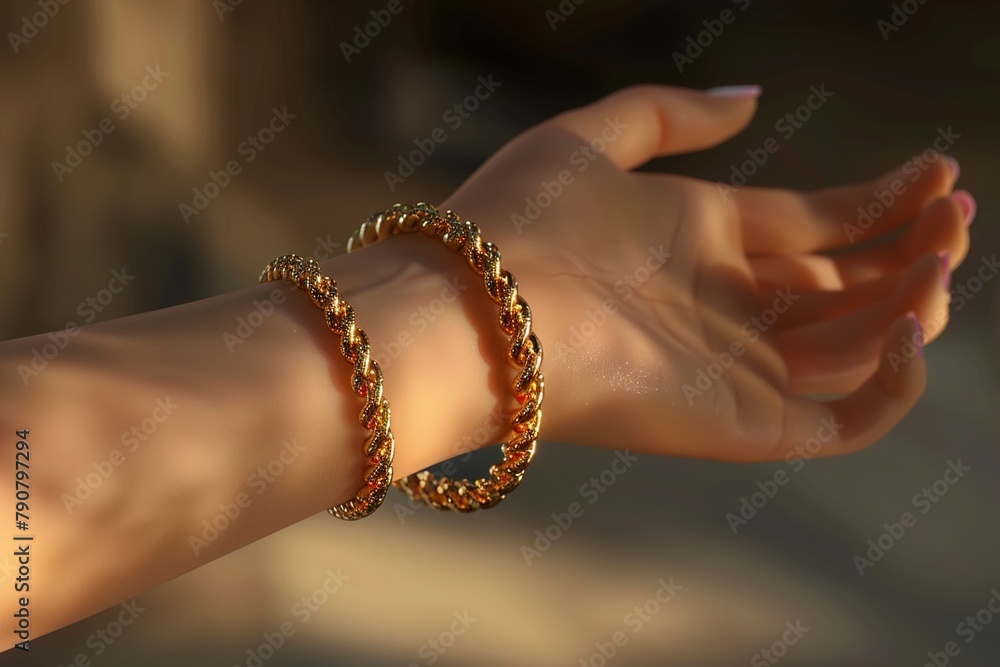 Woman Arm With Two Bracelets Woman Arm With Two Bracelets