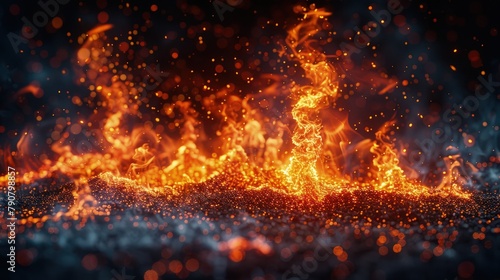 Vibrant Flames Dance Against a Dramatic Black Canvas, Adding Energy to Your Projects.