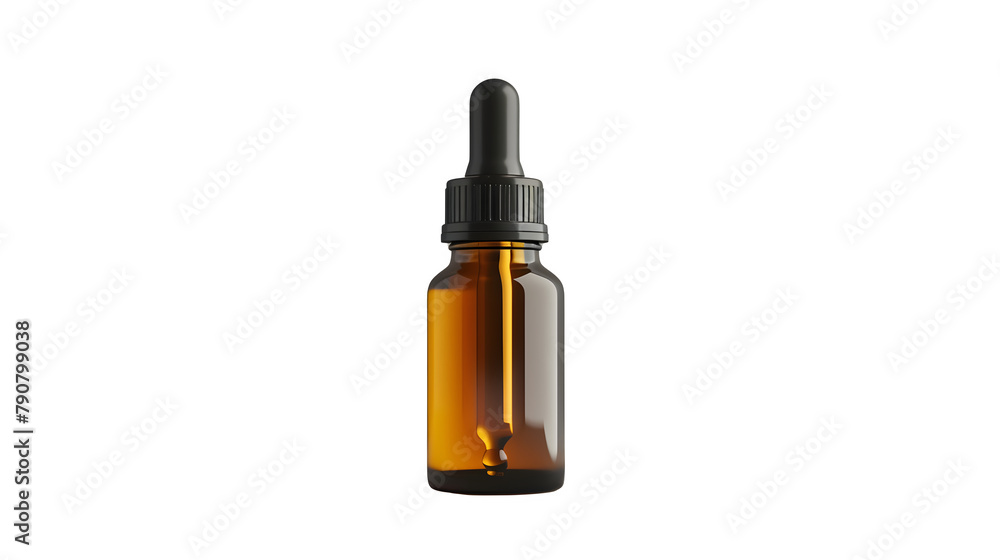 Facial Oil Dropper Bottle Mockup : Isolated on White, Transparent Background, PNG File, Hand Edited Generative AI