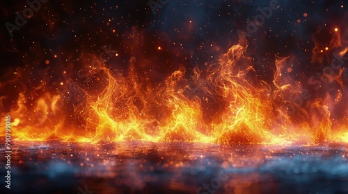 Ember Euphoria. A Wallpaper of Sparkling Flames Amidst the Midnight Hues. © pengedarseni