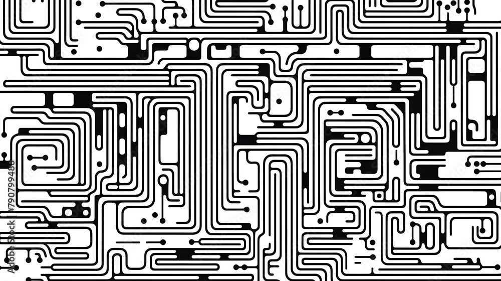 Digital technology black and white abstract geometric circuit graphic poster web page PPT background Digital technology black and white abstract geometric circuit graphic poster web page PPT background