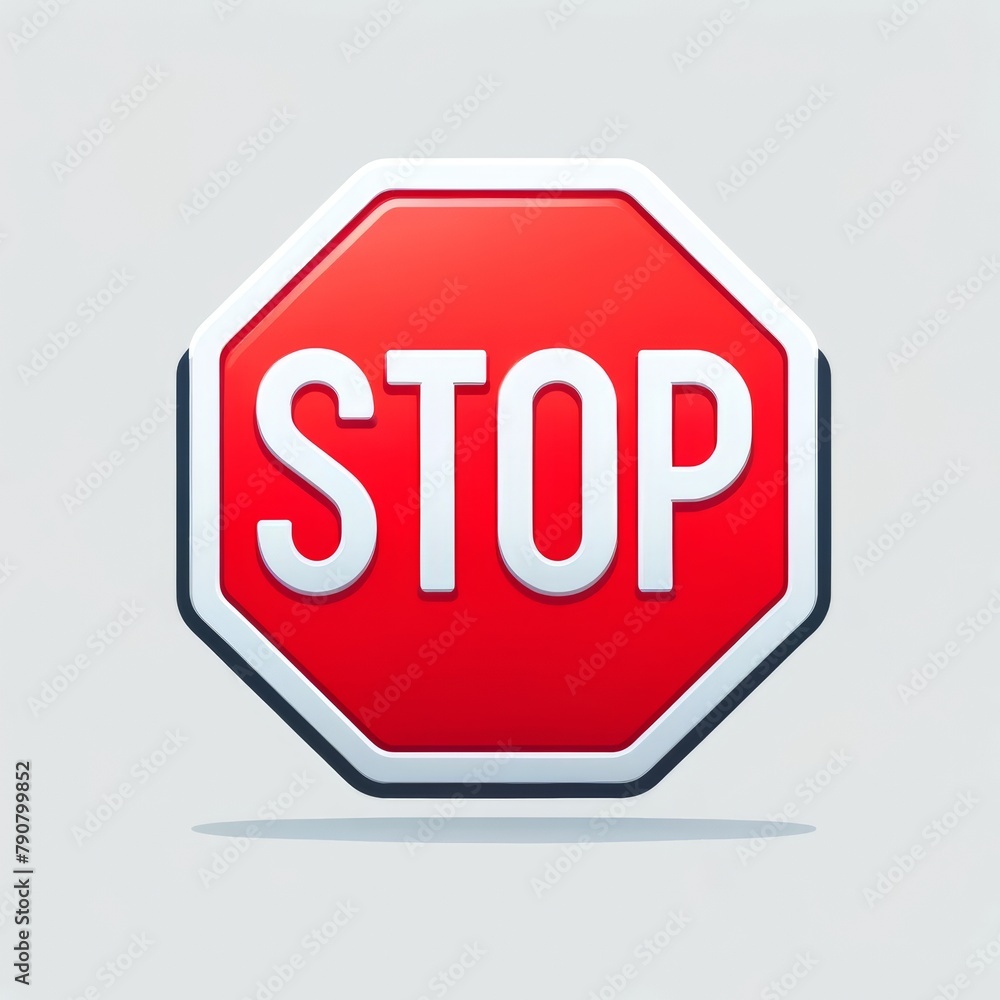 Red stop sign icon vector illustration Red stop sign icon vector illustration