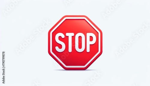 Red stop sign icon vector illustration