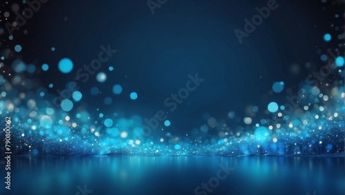 Azure Bokeh Fantasy, Abstract Blue Background Illustration Creating a Mesmerizing Effect.