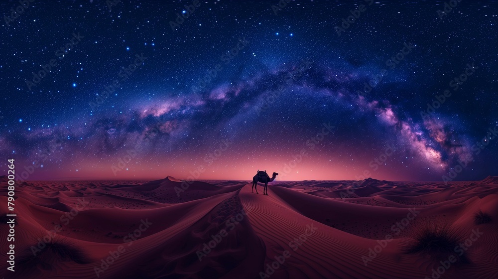 Starry Night Over Sand Dunes, generative ai Starry Night Over Sand Dunes, generative ai
