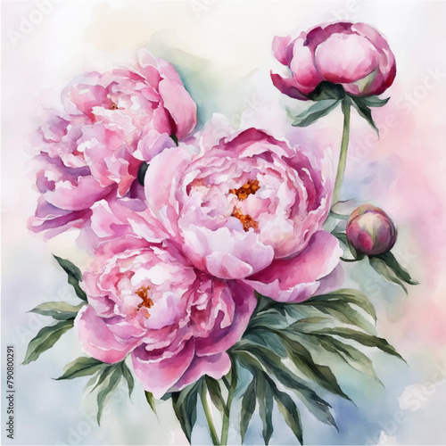 bouquet of pink peonies
