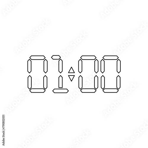 Vector digital clock outline