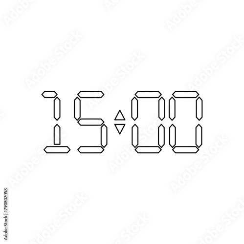 Vector digital clock outline