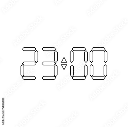 Vector digital clock outline