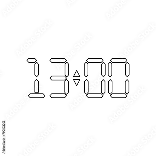 Vector digital clock outline