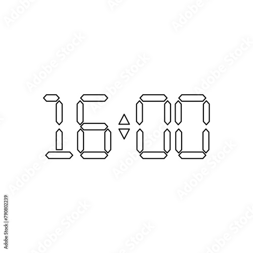 Vector digital clock outline