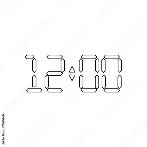 Vector digital clock outline
