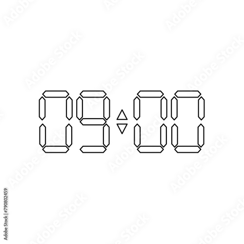 Vector digital clock outline