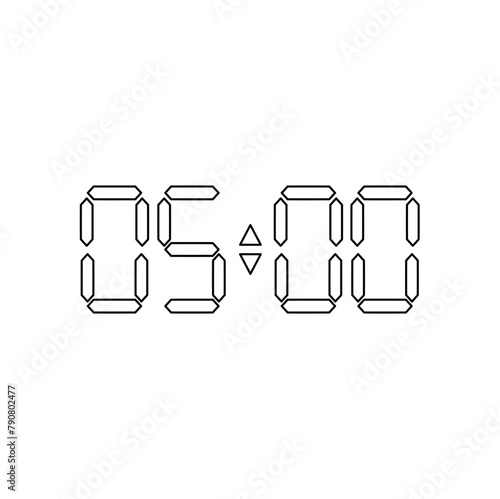 Vector digital clock outline