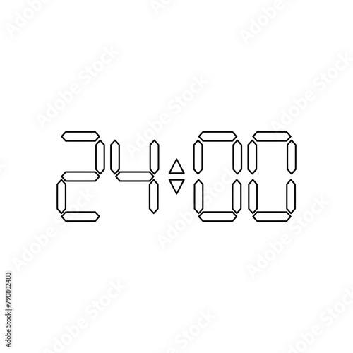 Vector digital clock outline