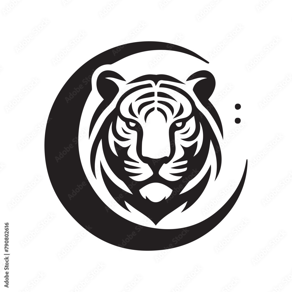 minimalist tiger logo on a white background	