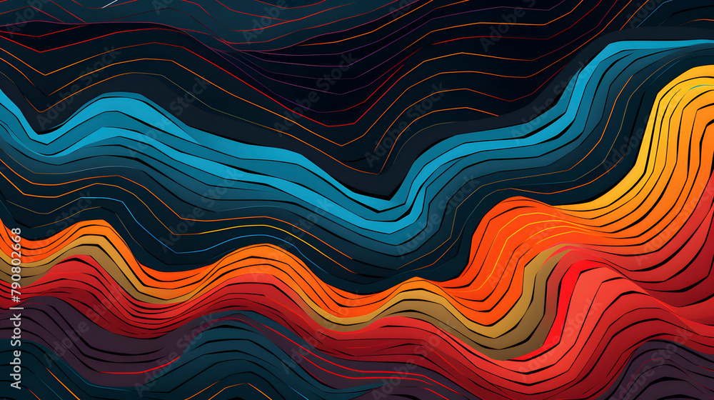 Digital technology colorful abstract wave curve poster web page PPT background