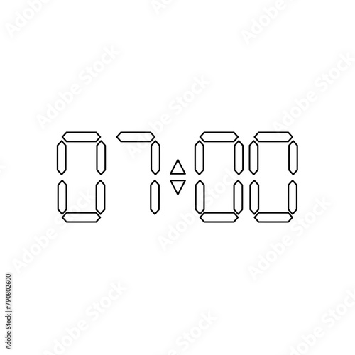Vector digital clock outline