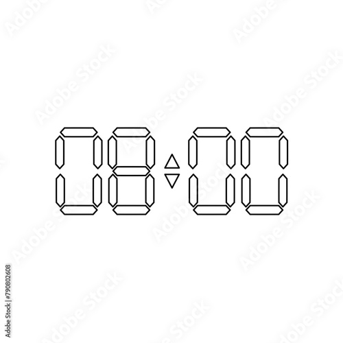 Vector digital clock outline