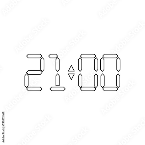 Vector digital clock outline
