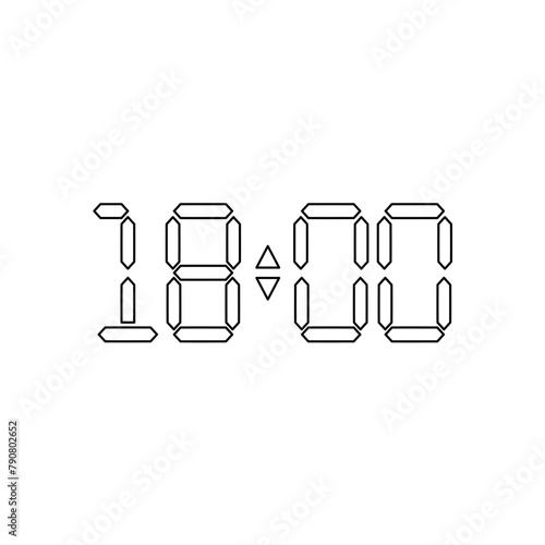 Vector digital clock outline