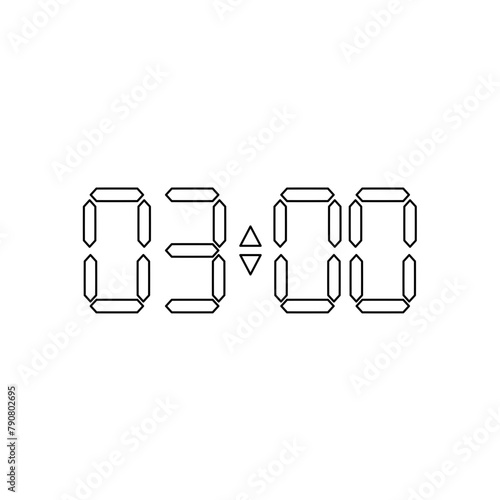Vector digital clock outline