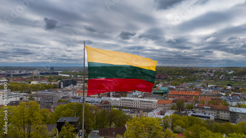 The Lithuanian flag is waving in tricolor over the city. Kaunas