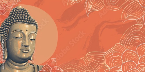 Buddha Statue Against Red Background
