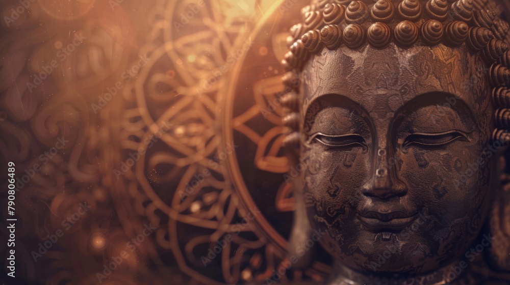 Fototapeta premium Close Up of a Buddha Statue in a Room