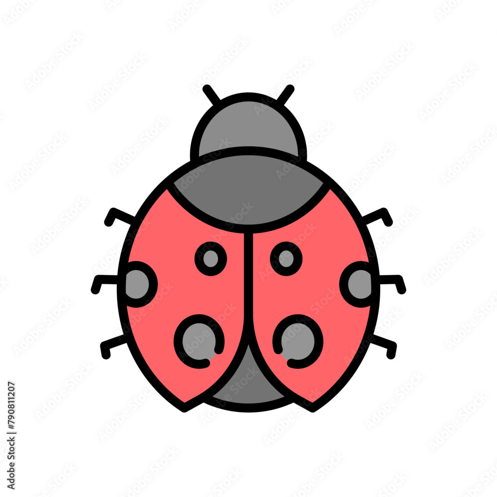 ladybug cartoon icon, isolated background ladybug cartoon icon, isolated background