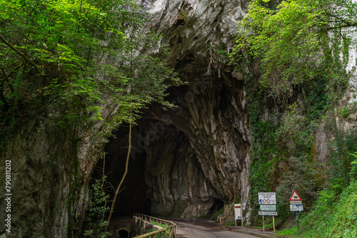 Entrance to La Cuevona  cave. Cuevas. Ribadesella. Asturias © magui RF