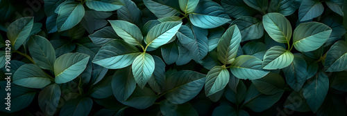 Emerald Landscape with Detailed Fine Lines and Shadows