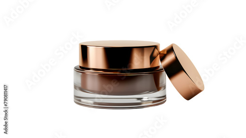 Eye Cream Jar with Screw Cap Lid Mockup : Isolated on White, Transparent Background, PNG File, Hand Edited Generative AI photo