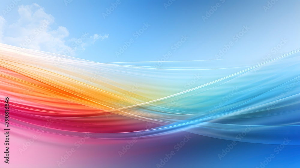 Obraz premium Digital technology rainbow coloured contrails abstract poster web page PPT background