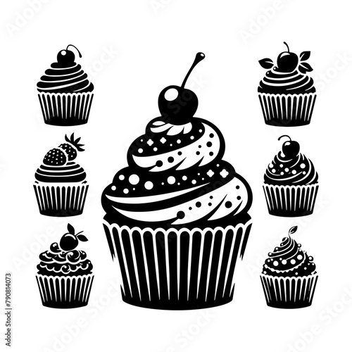 Cupcake Silhouette Symbol  Cupcake Vector Graphic 