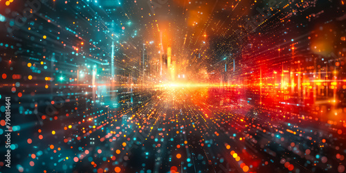 Quantum computing colorful digital background
