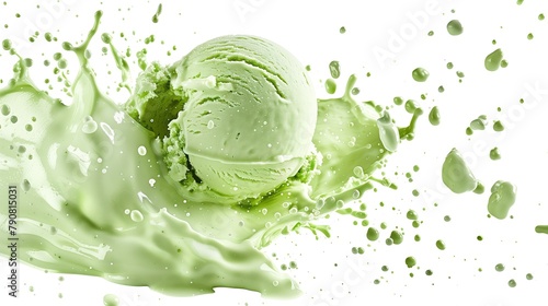 Green tea ice cream that looks delicious © PT