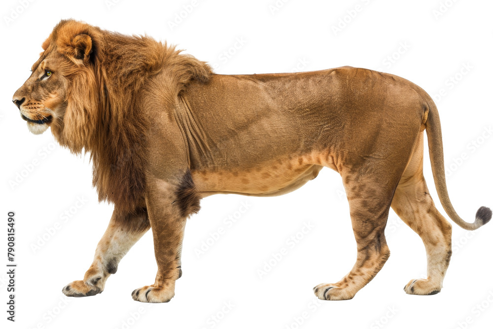 Fototapeta premium Majestic Lion Sitting Transparent Background