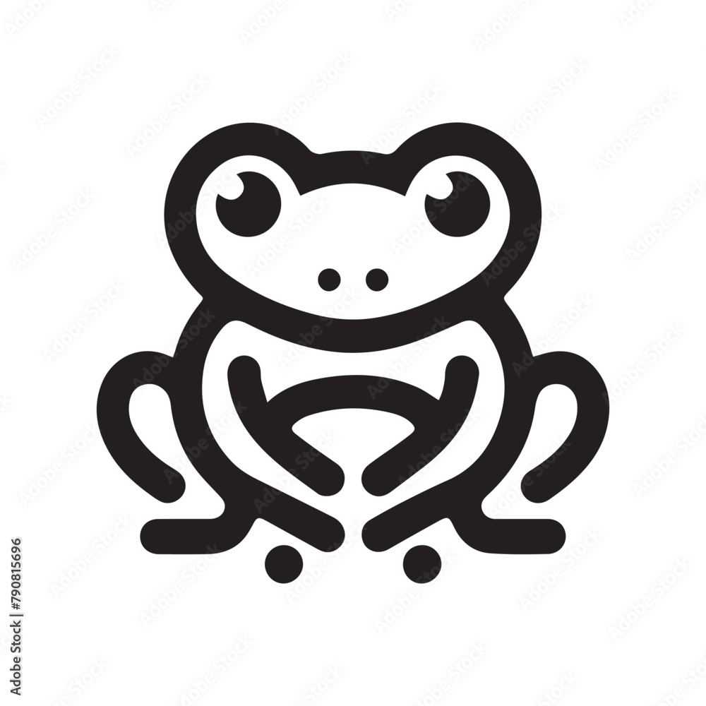 minimalist frog logo on a white background minimalist frog logo on a white background
