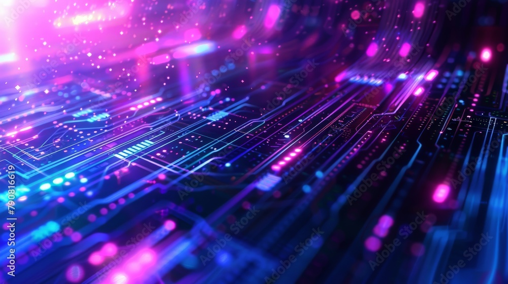 A futuristic abstract background with glowing lines and grids in shades of blue and purple, conveying a sense of technology. A futuristic abstract background with glowing lines and grids in shades of blue and purple, conveying a sense of technology.